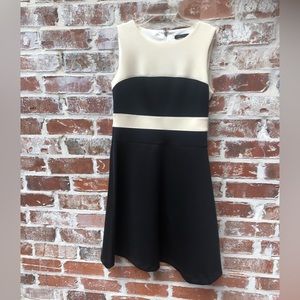 Tommy Hilfiger, size 6, black and cream sleeveless dress.